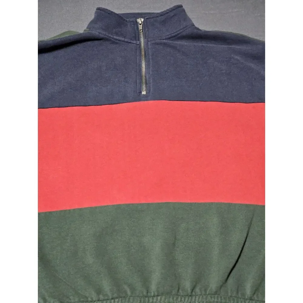 L.A.Hearts Sweater Womens Medium Color Block Qtr Zip Pullover Long Sleeve Rugby - Picture 2 of 9
